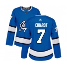 Women Adidas Winnipeg Jets #7 Ben Chiarot Premier Blue Alternate NHL Jersey