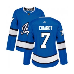 Women Adidas Winnipeg Jets #7 Ben Chiarot Premier Blue Alternate NHL Jersey