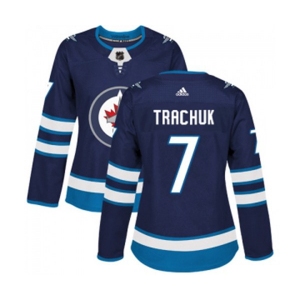 Women Adidas Winnipeg Jets #7 Keith Tkachuk Authentic Navy Blue Home NHL Jersey