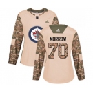 Women Adidas Winnipeg Jets #70 Joe Morrow Authentic Camo Veterans Day Practice NHL Jersey