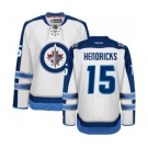 Women Reebok Winnipeg Jets #15 Matt Hendricks Authentic White Away NHL Jersey