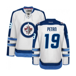 Women Reebok Winnipeg Jets #19 Nic Petan Authentic White Away NHL Jersey