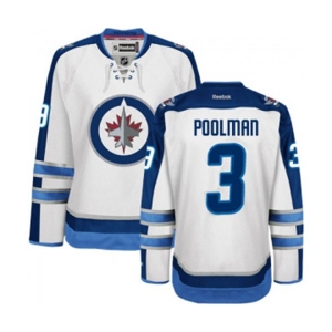 Women Reebok Winnipeg Jets #3 Tucker Poolman Authentic White Away NHL Jersey