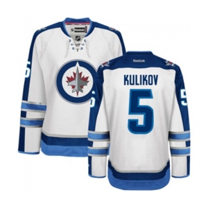 Women Reebok Winnipeg Jets #5 Dmitry Kulikov Authentic White Away NHL Jersey
