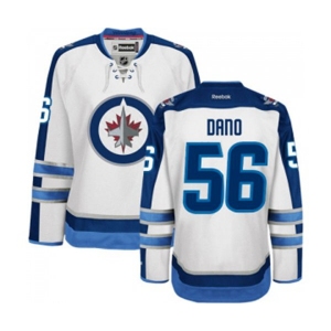 Women Reebok Winnipeg Jets #56 Marko Dano Authentic White Away NHL Jersey