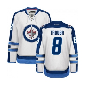 Women Reebok Winnipeg Jets #8 Jacob Trouba Authentic White Away NHL Jersey