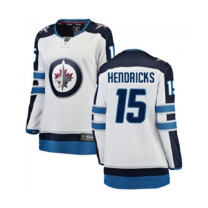 Women Winnipeg Jets #15 Matt Hendricks Fanatics Branded White Away Breakaway NHL Jersey
