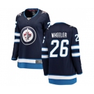 Women Winnipeg Jets #26 Blake Wheeler Fanatics Branded Navy Blue Home Breakaway NHL Jersey