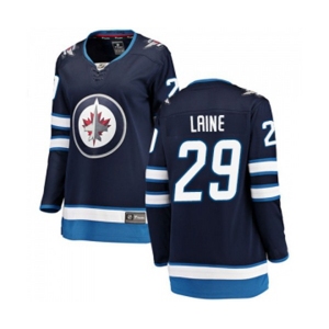 Women Winnipeg Jets #29 Patrik Laine Fanatics Branded Navy Blue Home Breakaway NHL Jersey