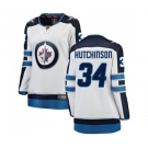 Women Winnipeg Jets #34 Michael Hutchinson Fanatics Branded White Away Breakaway NHL Jersey
