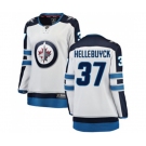 Women Winnipeg Jets #37 Connor Hellebuyck Fanatics Branded White Away Breakaway NHL Jersey