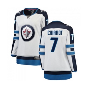 Women Winnipeg Jets #7 Ben Chiarot Fanatics Branded White Away Breakaway NHL Jersey