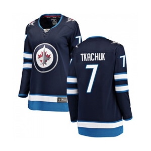 Women Winnipeg Jets #7 Keith Tkachuk Fanatics Branded Navy Blue Home Breakaway NHL Jersey