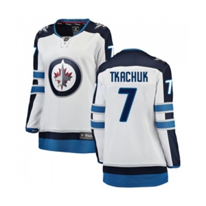 Women Winnipeg Jets #7 Keith Tkachuk Fanatics Branded White Away Breakaway NHL Jersey