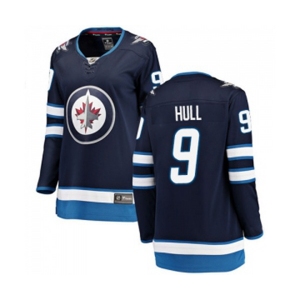 Women Winnipeg Jets #9 Bobby Hull Fanatics Branded Navy Blue Home Breakaway NHL Jersey