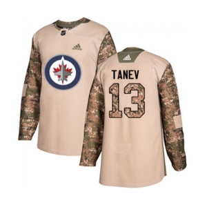 Youth Adidas Winnipeg Jets #13 Brandon Tanev Authentic Camo Veterans Day Practice NHL Jersey