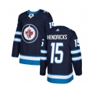 Youth Adidas Winnipeg Jets #15 Matt Hendricks Authentic Navy Blue Home NHL Jersey