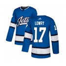 Youth Adidas Winnipeg Jets #17 Adam Lowry Authentic Blue Alternate NHL Jersey