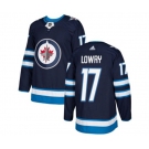 Youth Adidas Winnipeg Jets #17 Adam Lowry Authentic Navy Blue Home NHL Jersey