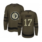 Youth Adidas Winnipeg Jets #17 Adam Lowry Premier Green Salute to Service NHL Jersey