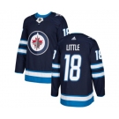 Youth Adidas Winnipeg Jets #18 Bryan Little Authentic Navy Blue Home NHL Jersey