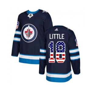 Youth Adidas Winnipeg Jets #18 Bryan Little Authentic Navy Blue USA Flag Fashion NHL Jersey