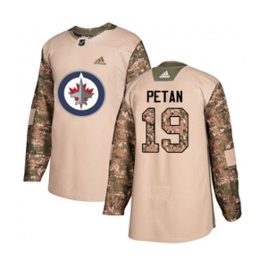 Youth Adidas Winnipeg Jets #19 Nic Petan Authentic Camo Veterans Day Practice NHL Jersey