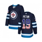 Youth Adidas Winnipeg Jets #19 Nic Petan Authentic Navy Blue USA Flag Fashion NHL Jersey