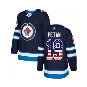 Youth Adidas Winnipeg Jets #19 Nic Petan Authentic Navy Blue USA Flag Fashion NHL Jersey