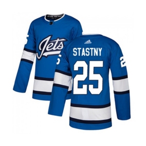 Youth Adidas Winnipeg Jets #25 Paul Stastny Authentic Blue Alternate NHL Jersey