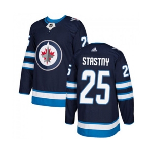 Youth Adidas Winnipeg Jets #25 Paul Stastny Authentic Navy Blue Home NHL Jersey