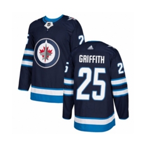 Youth Adidas Winnipeg Jets #25 Seth Griffith Authentic Navy Blue Home NHL Jersey