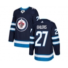 Youth Adidas Winnipeg Jets #27 Nikolaj Ehlers Authentic Navy Blue Home NHL Jersey