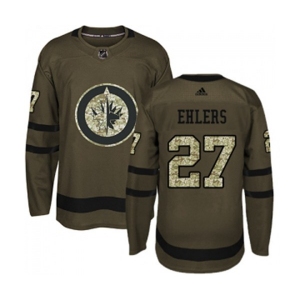 Youth Adidas Winnipeg Jets #27 Nikolaj Ehlers Premier Green Salute to Service NHL Jersey
