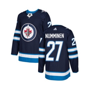 Youth Adidas Winnipeg Jets #27 Teppo Numminen Authentic Navy Blue Home NHL Jersey