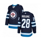 Youth Adidas Winnipeg Jets #28 Jack Roslovic Authentic Navy Blue Home NHL Jersey