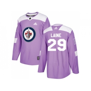 Youth Adidas Winnipeg Jets #29 Patrik Laine Purple Authentic Fights Cancer Stitched NHL Jersey