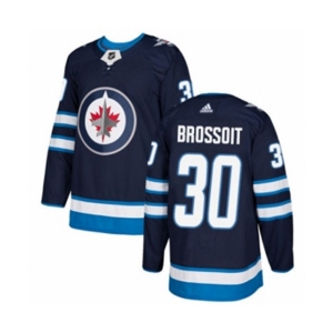 Youth Adidas Winnipeg Jets #30 Laurent Brossoit Authentic Navy Blue Home NHL Jersey