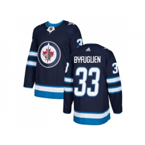 Youth Adidas Winnipeg Jets #33 Dustin Byfuglien Navy Blue Home Authentic Stitched NHL Jersey