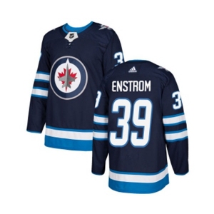Youth Adidas Winnipeg Jets #39 Tobias Enstrom Authentic Navy Blue Home NHL Jersey