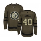 Youth Adidas Winnipeg Jets #40 Joel Armia Authentic Green Salute to Service NHL Jersey