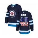 Youth Adidas Winnipeg Jets #40 Joel Armia Authentic Navy Blue USA Flag Fashion NHL Jersey