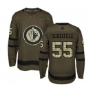 Youth Adidas Winnipeg Jets #55 Mark Scheifele Authentic Green Salute to Service NHL Jersey