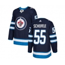 Youth Adidas Winnipeg Jets #55 Mark Scheifele Authentic Navy Blue Home NHL Jersey