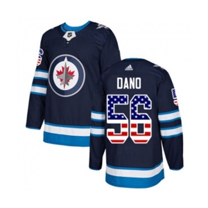 Youth Adidas Winnipeg Jets #56 Marko Dano Authentic Navy Blue USA Flag Fashion NHL Jersey