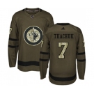 Youth Adidas Winnipeg Jets #7 Keith Tkachuk Authentic Green Salute to Service NHL Jersey