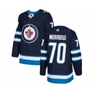 Youth Adidas Winnipeg Jets #70 Joe Morrow Authentic Navy Blue Home NHL Jersey