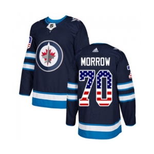 Youth Adidas Winnipeg Jets #70 Joe Morrow Authentic Navy Blue USA Flag Fashion NHL Jersey
