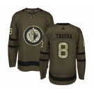 Youth Adidas Winnipeg Jets #8 Jacob Trouba Authentic Green Salute to Service NHL Jersey