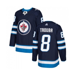 Youth Adidas Winnipeg Jets #8 Jacob Trouba Authentic Navy Blue Home NHL Jersey